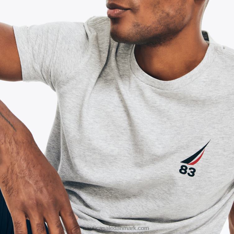 bæredygtigt udformet n-83 grafisk t-shirt grå lyng Nautica PZ4T532 Mænd