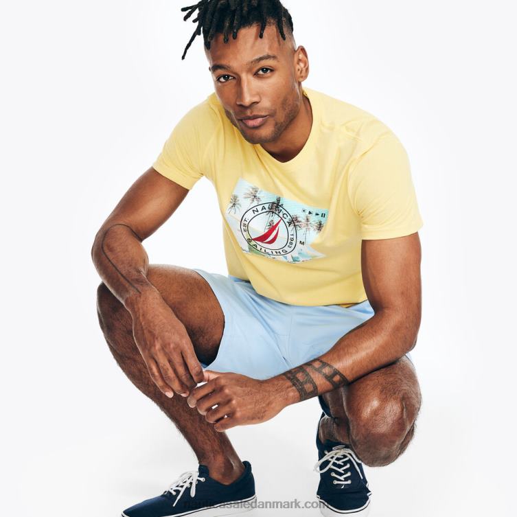 bæredygtigt udformet sejlende grafisk t-shirt asp guld Nautica PZ4T490 Mænd