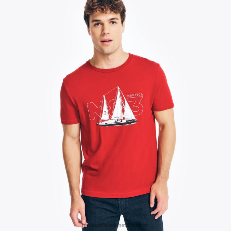 bæredygtigt udformet sejlende grafisk t-shirt nautica rød Nautica PZ4T361 Mænd