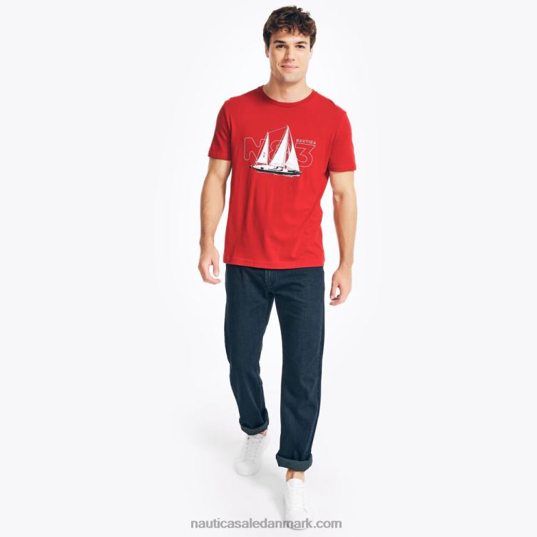 bæredygtigt udformet sejlende grafisk t-shirt nautica rød Nautica PZ4T361 Mænd