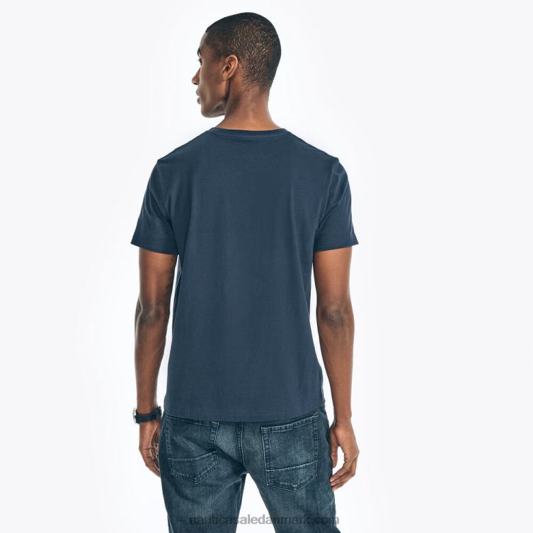 bæredygtigt udformet sejlklub grafisk t-shirt flåde Nautica PZ4T394 Mænd