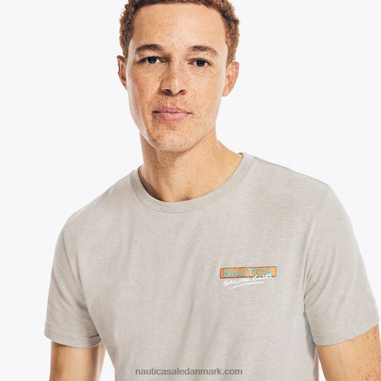 bæredygtigt udformet sejlklub grafisk t-shirt grå lyng Nautica PZ4T524 Mænd