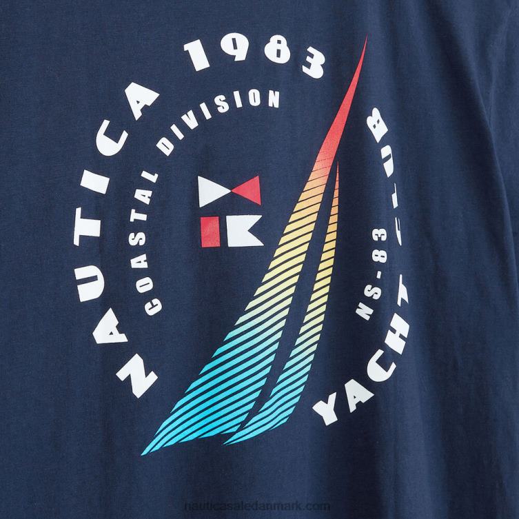 bæredygtigt udformet stor og høj logolomme t-shirt stjerneblå lyng Nautica PZ4T567 Mænd