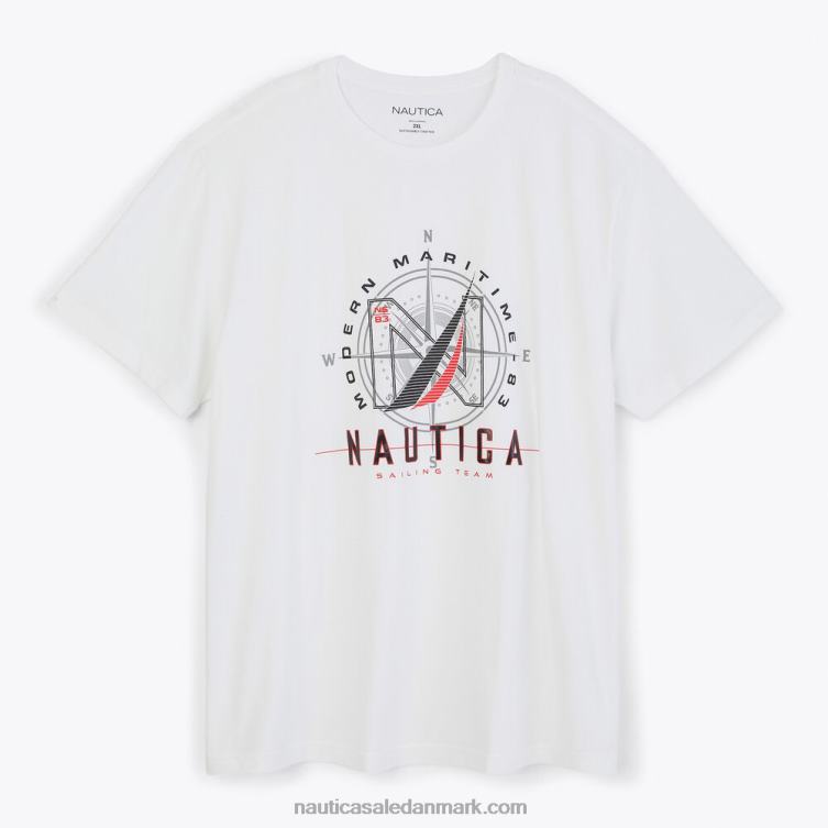 bæredygtigt udformet stor og høj maritim grafisk t-shirt lyse hvid Nautica PZ4T483 Mænd