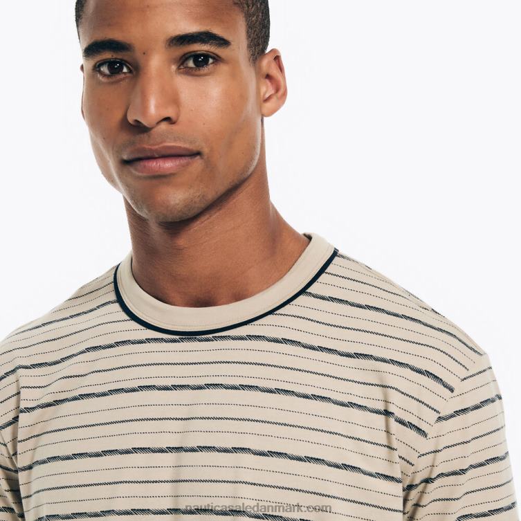 bæredygtigt udformet stribet t-shirt sejl hvidt Nautica PZ4T311 Mænd
