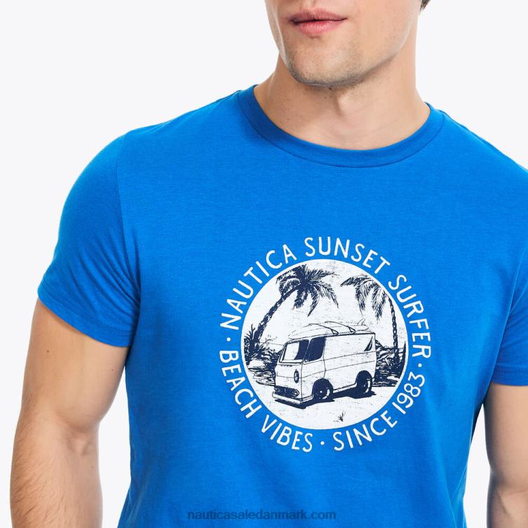 bæredygtigt udformet sunset surfer grafisk t-shirt ægte flåde Nautica PZ4T359 Mænd