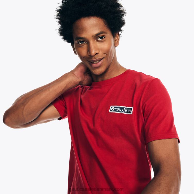 bæredygtigt udformet surf beach vibes grafisk t-shirt nautica rød Nautica PZ4T419 Mænd