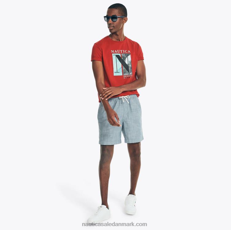 bæredygtigt udformet vindhastighed grafisk t-shirt nautica rød Nautica PZ4T585 Mænd