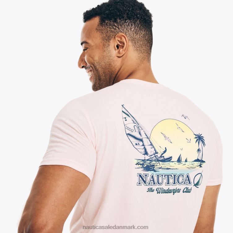 bæredygtigt udformet windsurfer grafisk t-shirt bøje rød Nautica PZ4T500 Mænd