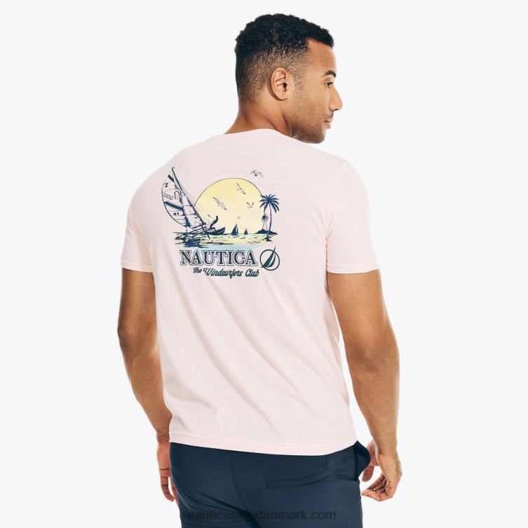 bæredygtigt udformet windsurfer grafisk t-shirt bøje rød Nautica PZ4T500 Mænd