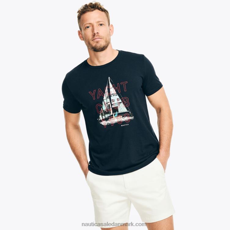 bæredygtigt udformet yacht club grafisk t-shirt flåde Nautica PZ4T191 Mænd