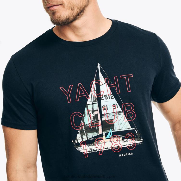 bæredygtigt udformet yacht club grafisk t-shirt flåde Nautica PZ4T191 Mænd