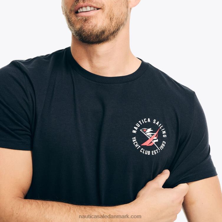 bæredygtigt udformet yacht club grafisk t-shirt flåde Nautica PZ4T370 Mænd