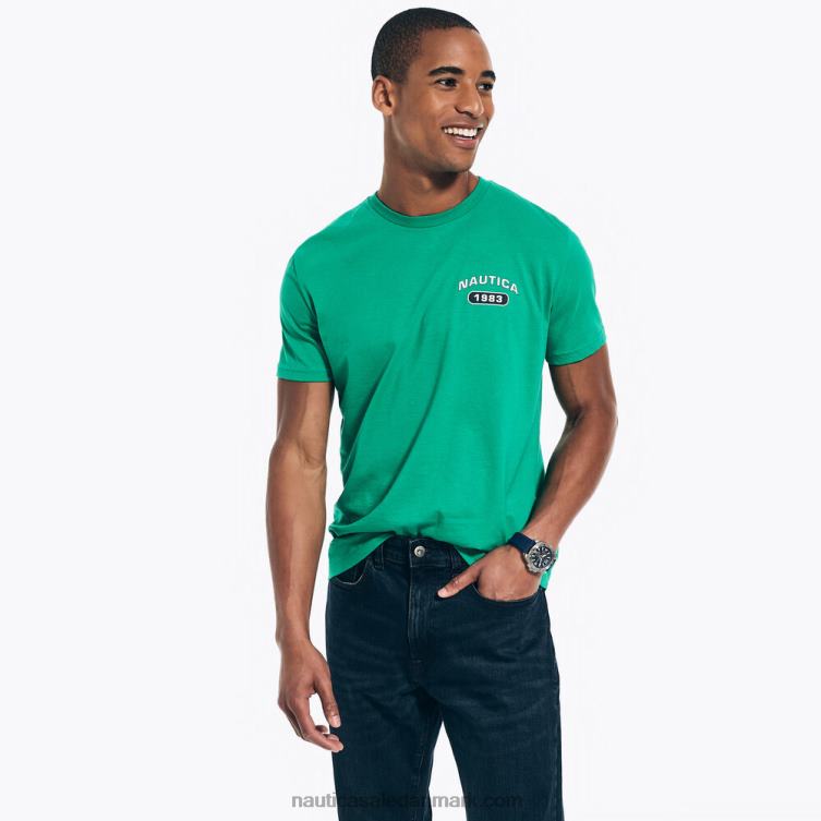 bæredygtigt udformet yacht club grafisk t-shirt mørk dild Nautica PZ4T507 Mænd