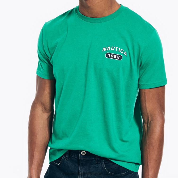 bæredygtigt udformet yacht club grafisk t-shirt mørk dild Nautica PZ4T507 Mænd