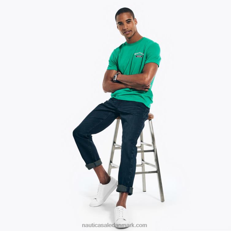 bæredygtigt udformet yacht club grafisk t-shirt mørk dild Nautica PZ4T507 Mænd