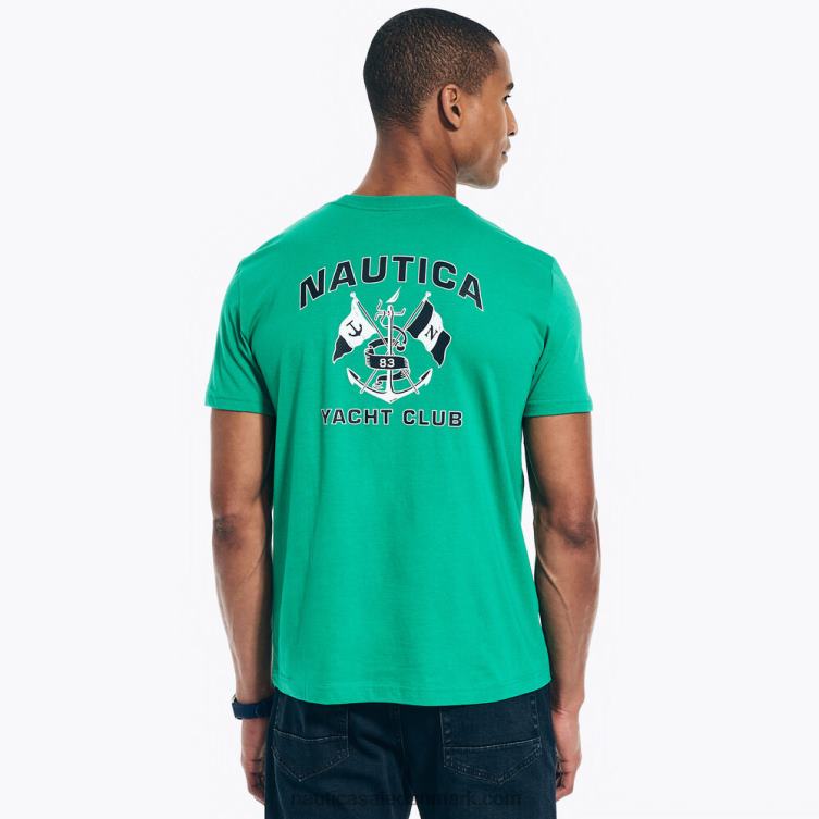 bæredygtigt udformet yacht club grafisk t-shirt mørk dild Nautica PZ4T507 Mænd