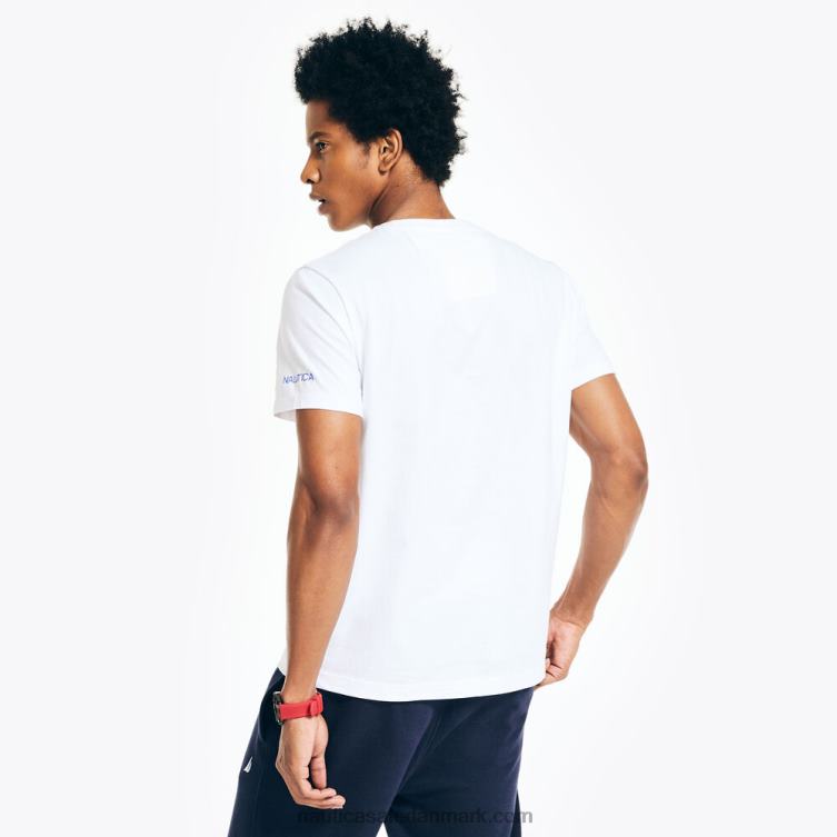 bryststribet t-shirt med rund hals lyse hvid Nautica PZ4T417 Mænd