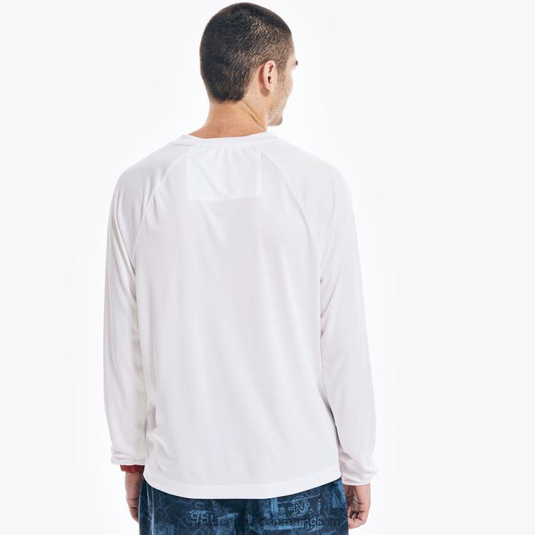 konkurrence bæredygtigt udformet langærmet t-shirt lyse hvid Nautica PZ4T437 Mænd