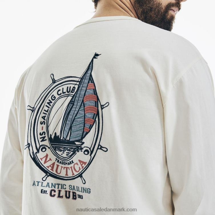 langærmet grafisk t-shirt hvid kasket Nautica PZ4T591 Mænd