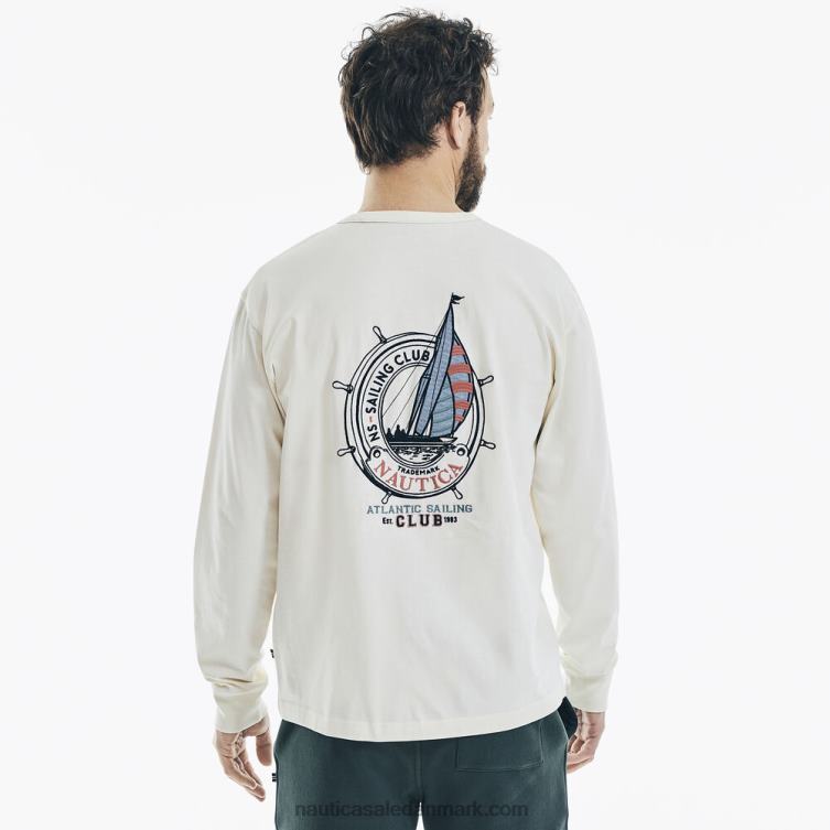 langærmet grafisk t-shirt hvid kasket Nautica PZ4T591 Mænd