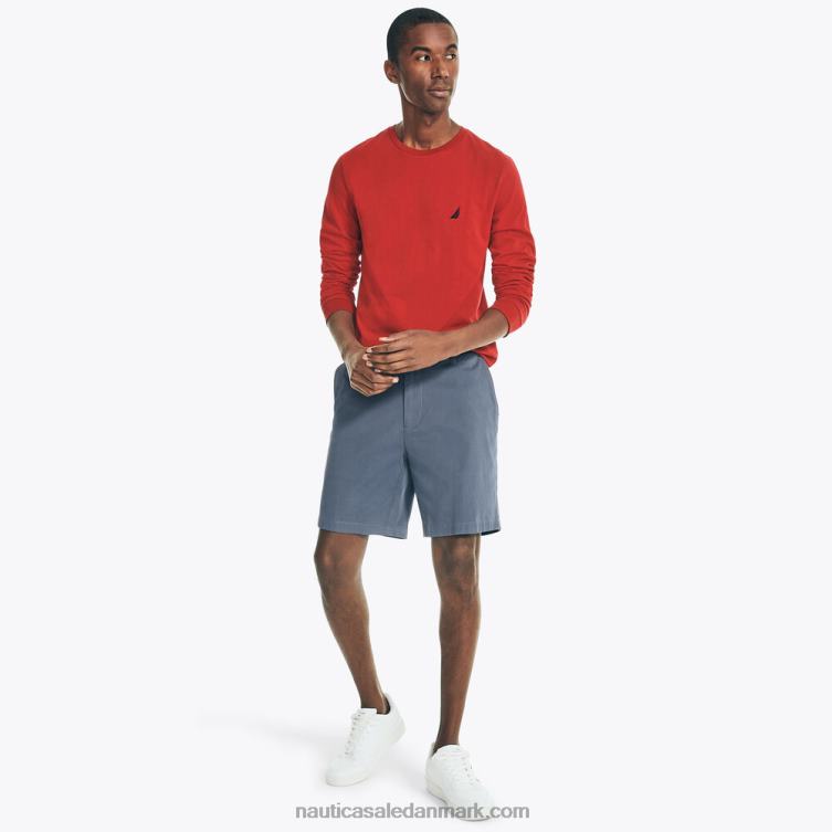 langærmet t-shirt med rund hals nautica rød Nautica PZ4T658 Mænd
