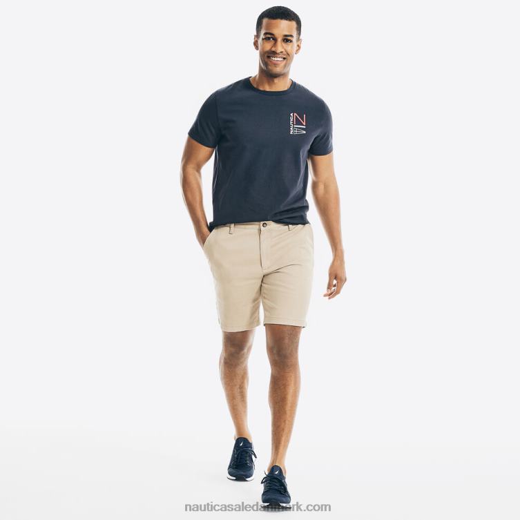 logo grafisk t-shirt flåde Nautica PZ4T639 Mænd