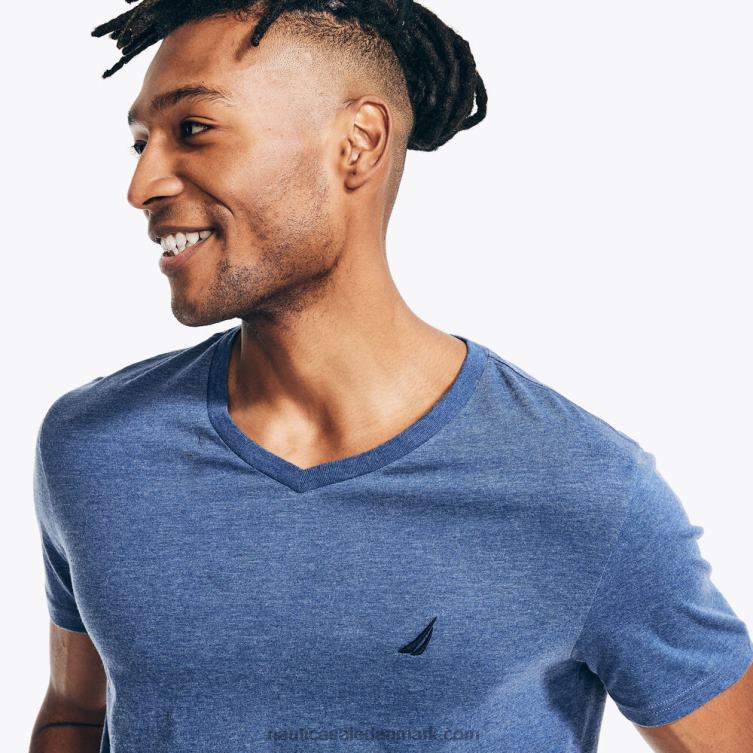 lyng t-shirt med v-hals stjerneblå lyng Nautica PZ4T41 Mænd