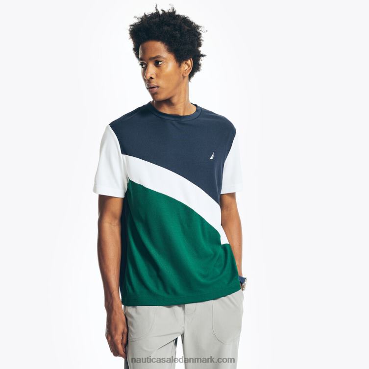 navtech bæredygtigt udformet colorblock t-shirt flåde Nautica PZ4T510 Mænd