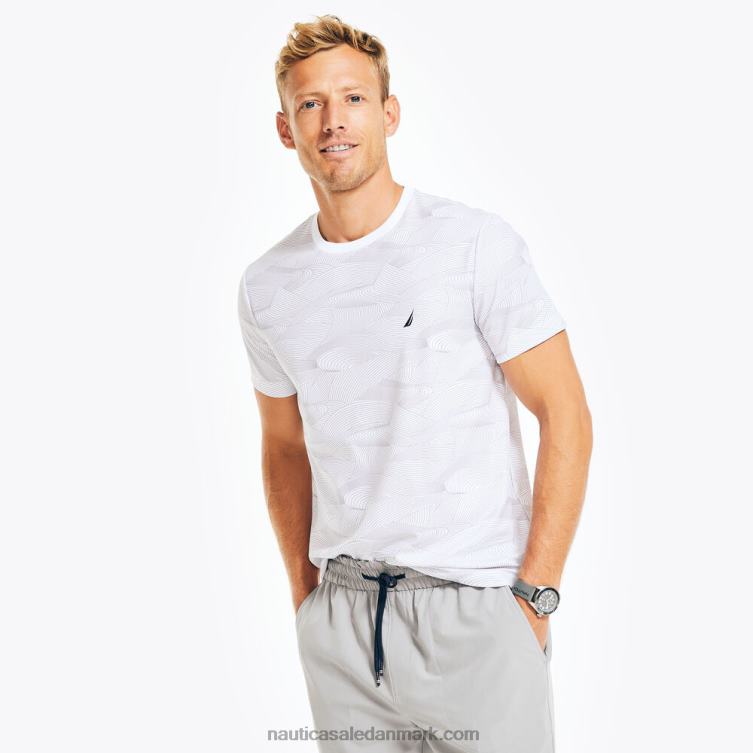 navtech bæredygtigt udformet trykt t-shirt lyse hvid Nautica PZ4T418 Mænd