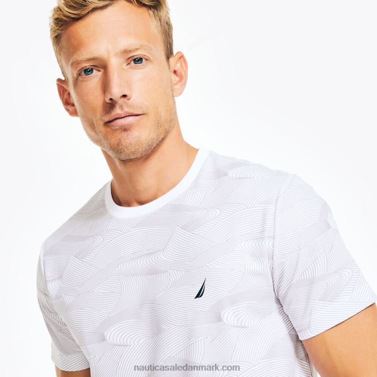 navtech bæredygtigt udformet trykt t-shirt lyse hvid Nautica PZ4T418 Mænd