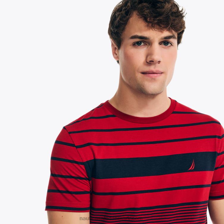 navtech stribet t-shirt nautica rød Nautica PZ4T21 Mænd