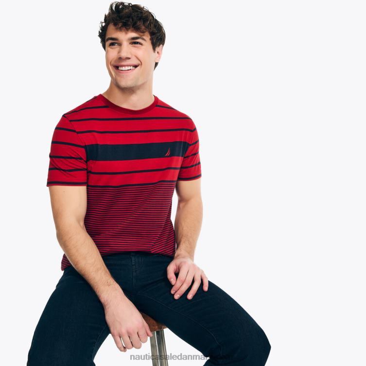 navtech stribet t-shirt nautica rød Nautica PZ4T21 Mænd