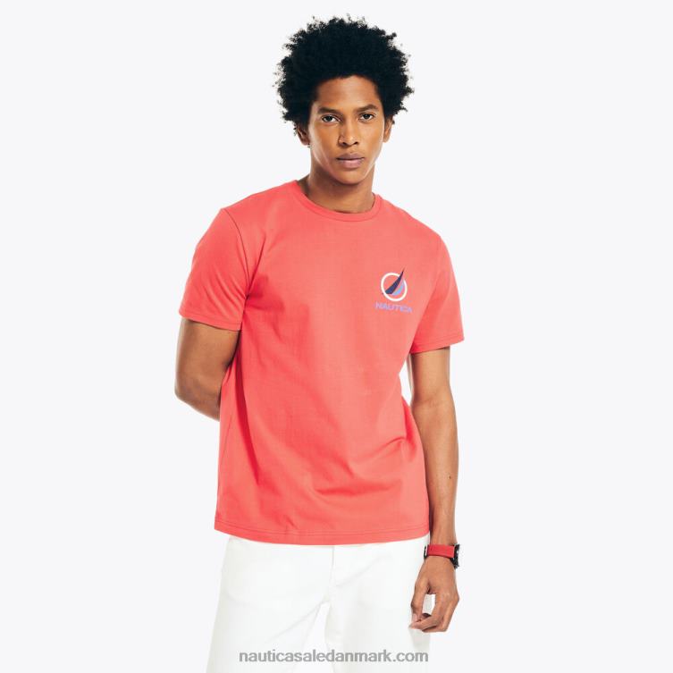 oversized j-klasse logo t-shirt mørk koralkappe Nautica PZ4T432 Mænd