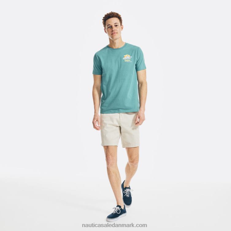 solnedgang båd grafisk t-shirt delphinium blå Nautica PZ4T622 Mænd