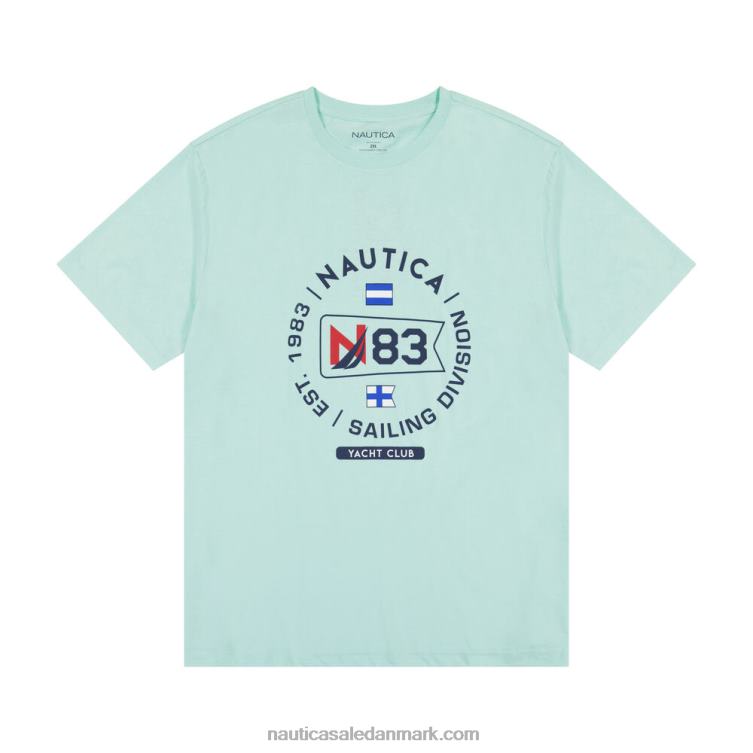 stor og høj bæredygtigt udformet grafisk t-shirt azurblå Nautica PZ4T598 Mænd