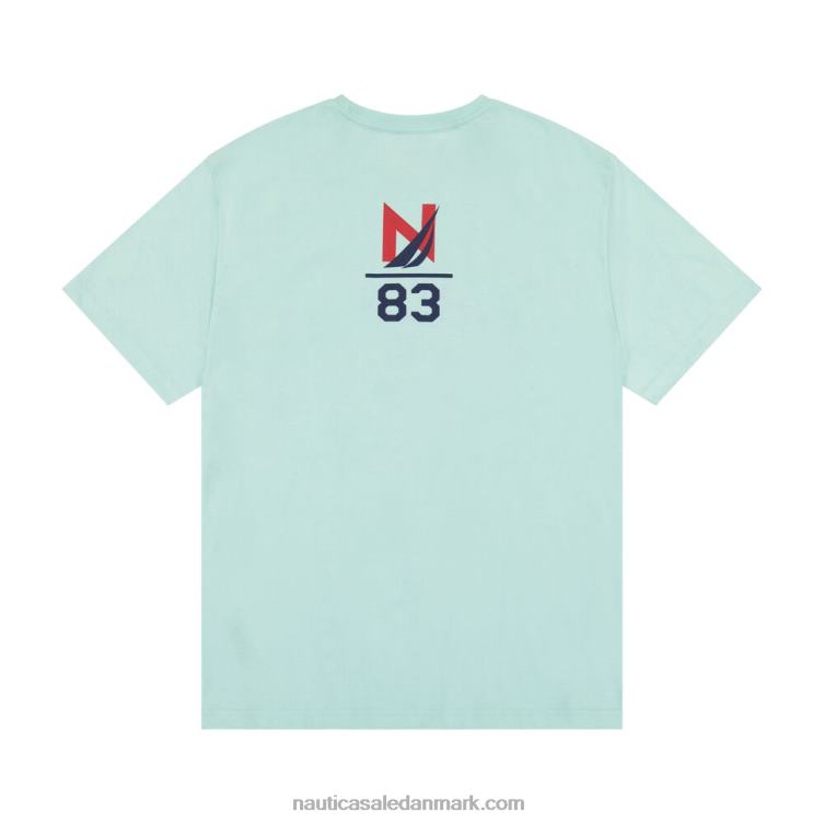 stor og høj bæredygtigt udformet grafisk t-shirt azurblå Nautica PZ4T598 Mænd