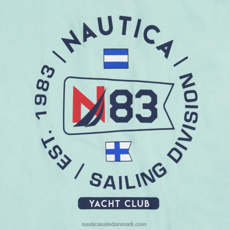 stor og høj bæredygtigt udformet grafisk t-shirt azurblå Nautica PZ4T598 Mænd