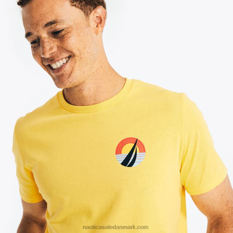 stor og høj bæredygtigt udformet surf grafisk t-shirt fransk vanilje Nautica PZ4T582 Mænd