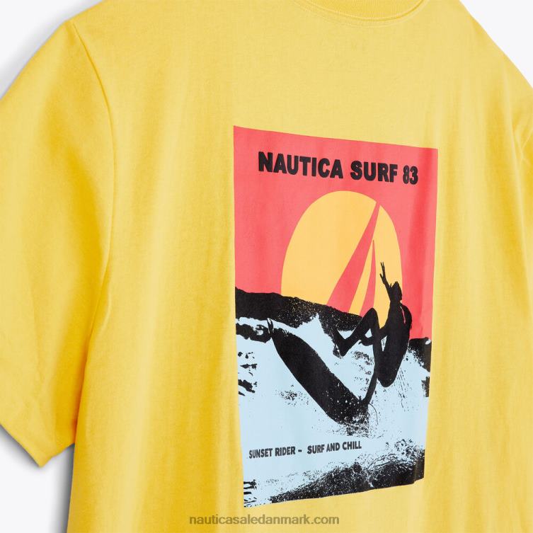 stor og høj bæredygtigt udformet surf grafisk t-shirt fransk vanilje Nautica PZ4T582 Mænd