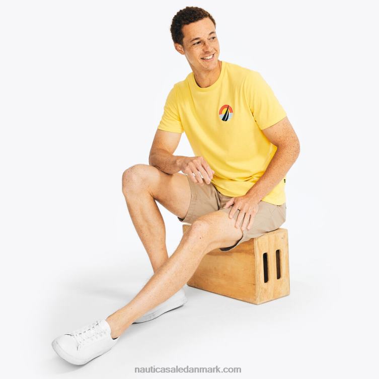 stor og høj bæredygtigt udformet surf grafisk t-shirt fransk vanilje Nautica PZ4T582 Mænd