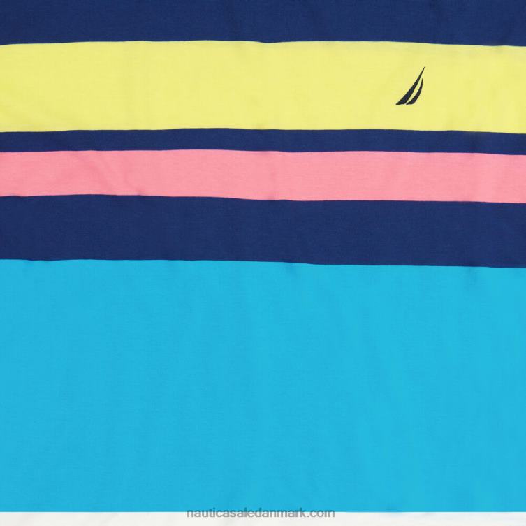 stor og høj colorblock stribet t-shirt ejendom blå Nautica PZ4T651 Mænd