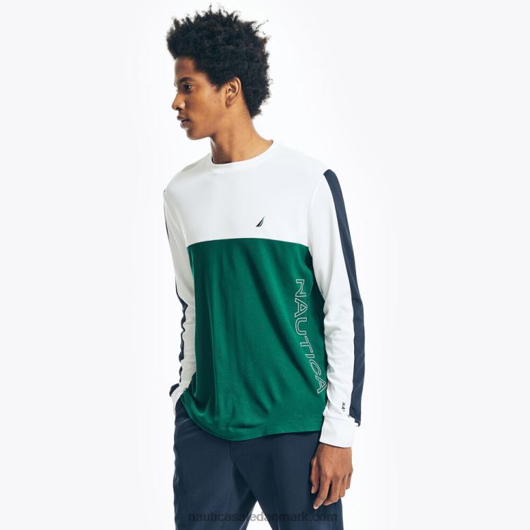 stor og høj navtech colorblock langærmet t-shirt flåde Nautica PZ4T438 Mænd