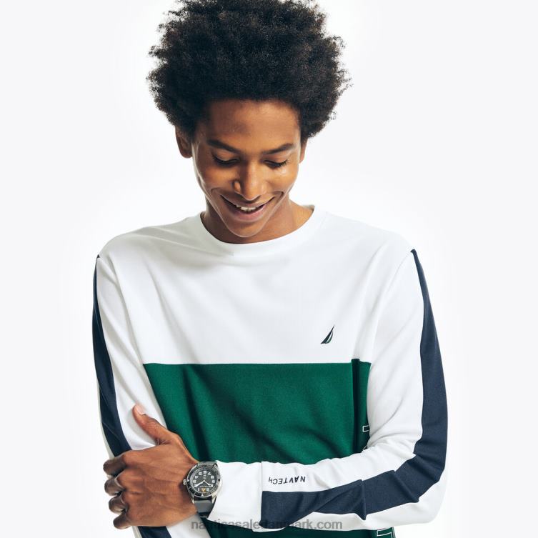 stor og høj navtech colorblock langærmet t-shirt flåde Nautica PZ4T438 Mænd