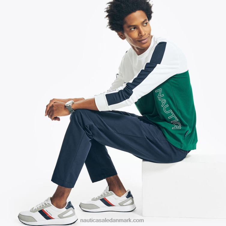 stor og høj navtech colorblock langærmet t-shirt flåde Nautica PZ4T438 Mænd