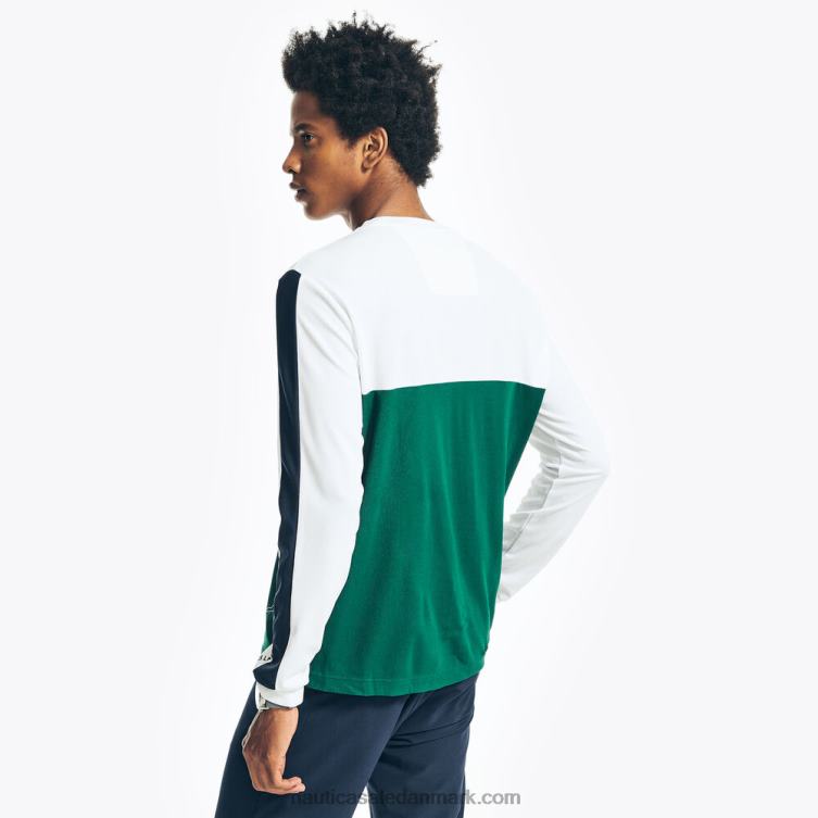 stor og høj navtech colorblock langærmet t-shirt flåde Nautica PZ4T438 Mænd