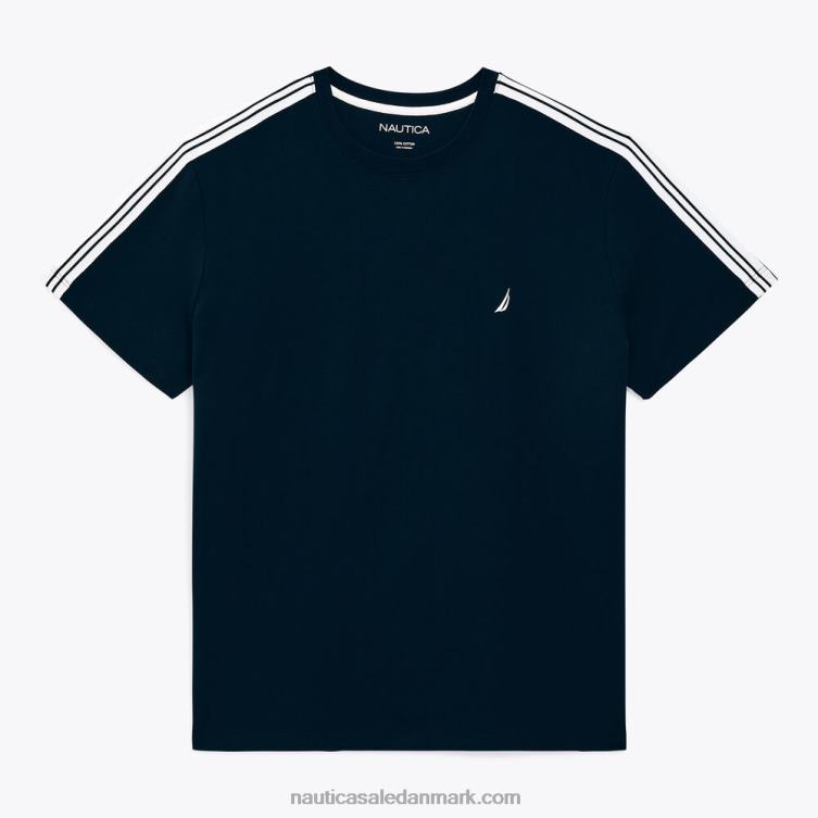 stor og høj stribet t-shirt med rund hals flåde Nautica PZ4T461 Mænd