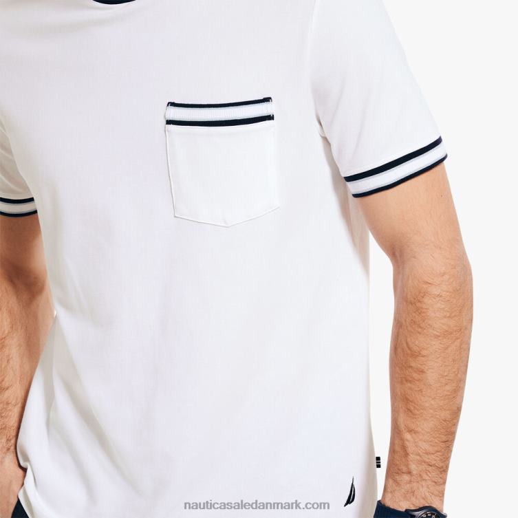 stor og høj t-shirt med rund hals lyse hvid Nautica PZ4T357 Mænd