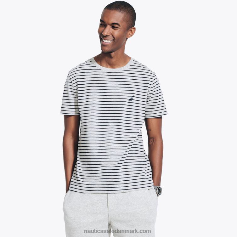 stribet t-shirt med rund hals grå lyng Nautica PZ4T47 Mænd