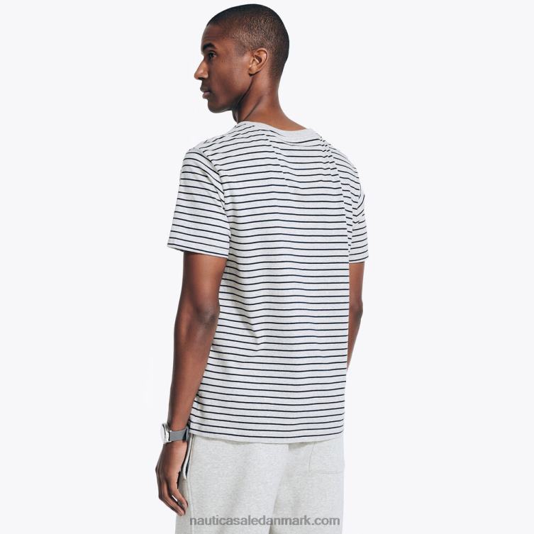 stribet t-shirt med rund hals grå lyng Nautica PZ4T47 Mænd